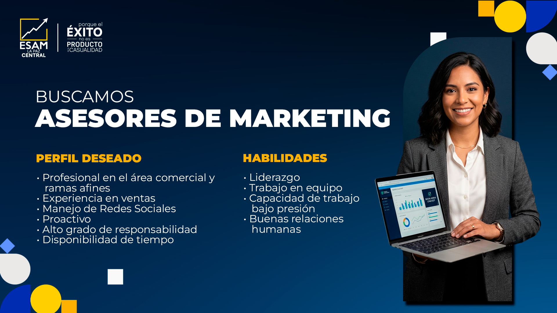 Portada de la convocatoria CONVOCATORIA ASESOR DE MARKETING Y VENTAS