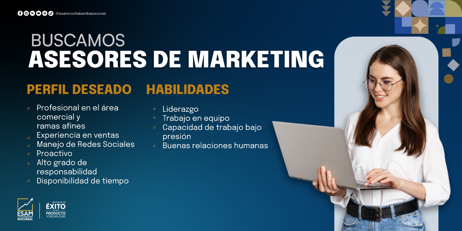 Portada de la convocatoria ASESOR DE MARKETING