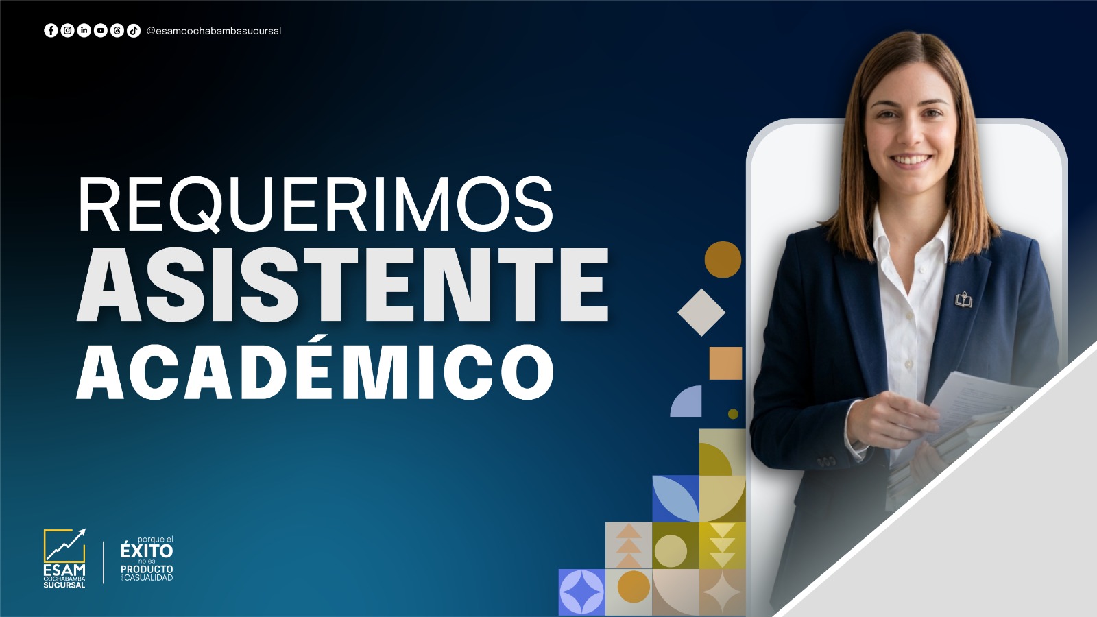 Portada de la convocatoria REQUERIMIENTO DE ASISTENTE ACADÉMICO